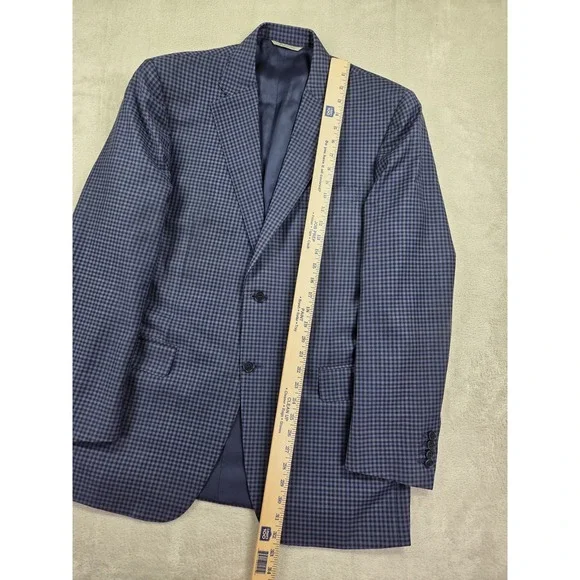 Canali Wool Plaid Blazer Mens 42L Sport Coat 2 Button Italy - Picture 4 of 13